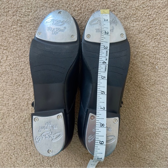 Capezio Women’s 3800 Mary Jane Heeled Buckle Tap Dance Shoes Black Noir Silver - Picture 8 of 9